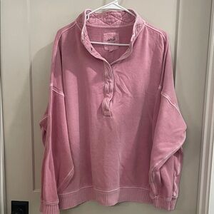 aerie Dusty Pink Half-Zip Cowl Sweatshirt